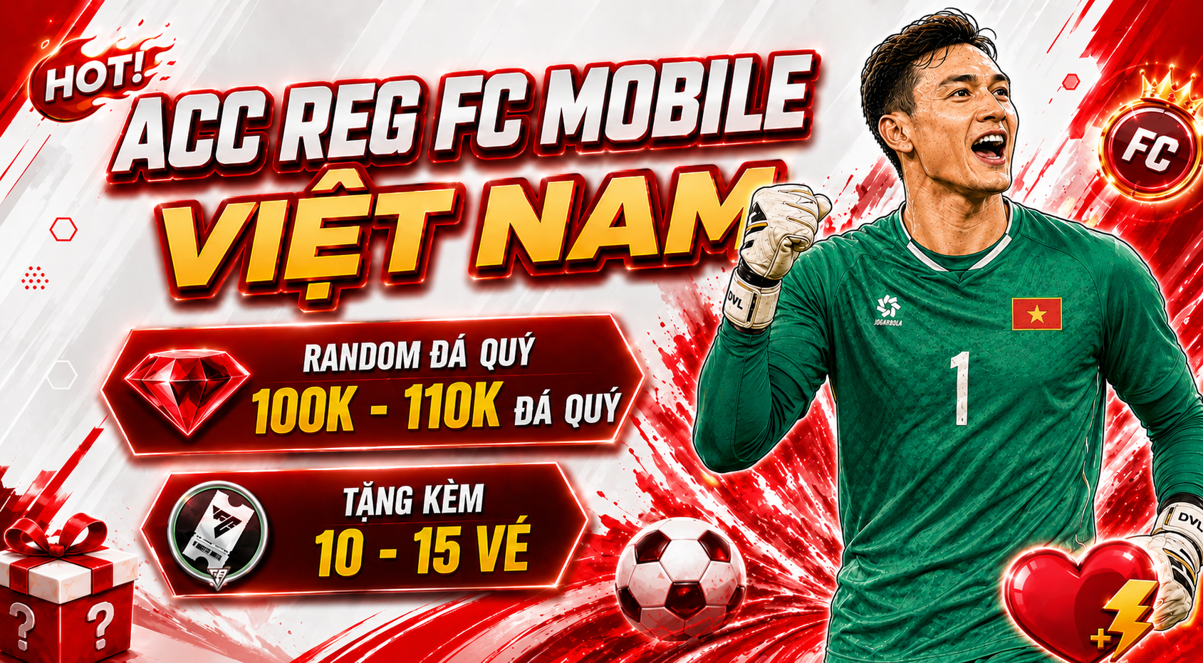 🇻🇳 Acc Reg Đá Quý Fc Mobile Vn [ 100k - 110k Đá Quý ] + [ 1 - 15 Vé ]