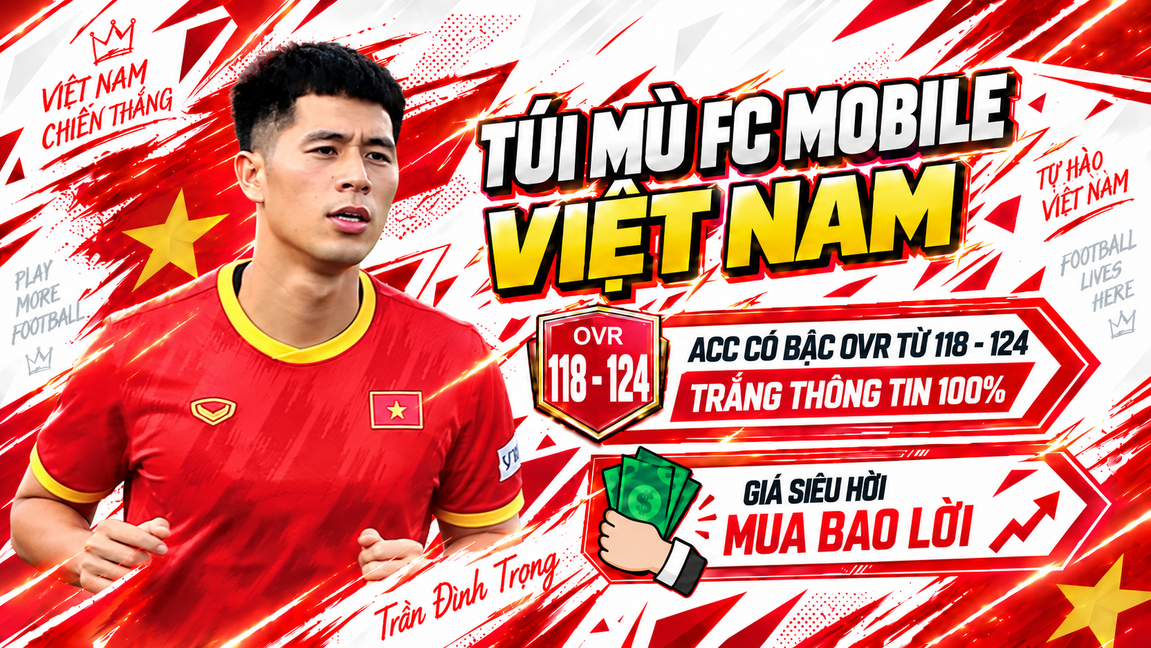 🇻🇳 Acc Fc Mobile Việt Nam [ Ovr 118 - 124 ] + [ Trắng Thông Tin 100% ]